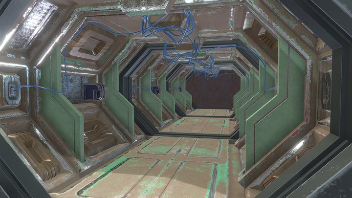 Sci-Fi Hallway 3D Model