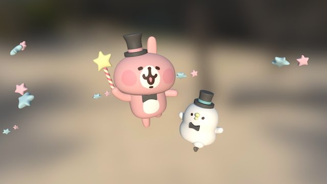 ピスケとうさぎ 3D Model