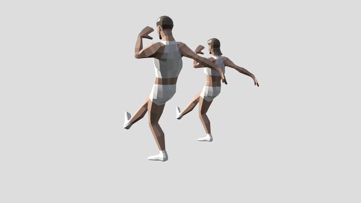 Animated low poly human base . 3D Model