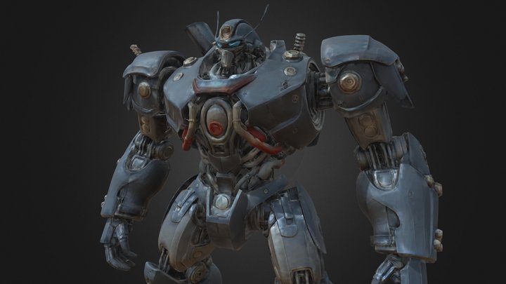 Dark Giant Robot Golem Steel Armor Pipes