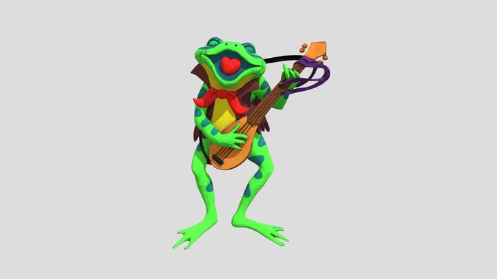Guitar Frog Serenade 3D Model