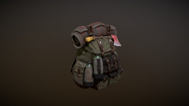Post Apocalyptic Backpack 3D Model