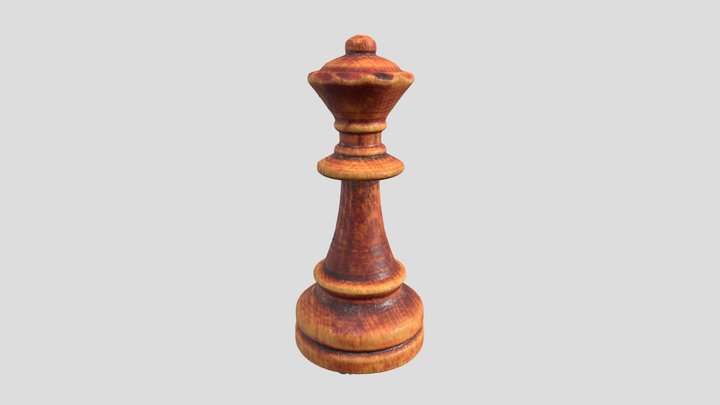 Black Queen chess piece 3D Model