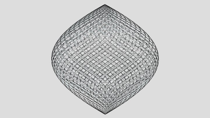 Estructura zonohedron polar 40 pétalos 3D Model