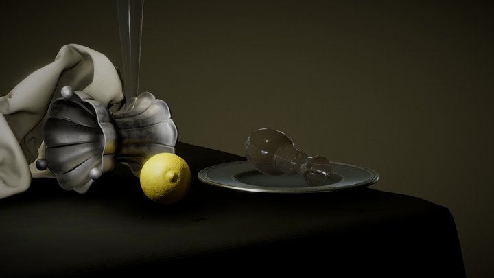 STILL LIFE WITH LEMON, 17th century 3D Model