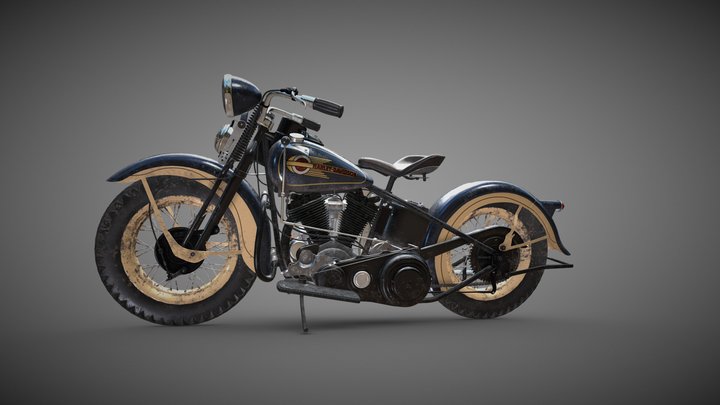 Harley Davidson Motorcycle "EL OHV V-TWIN" 3D Model