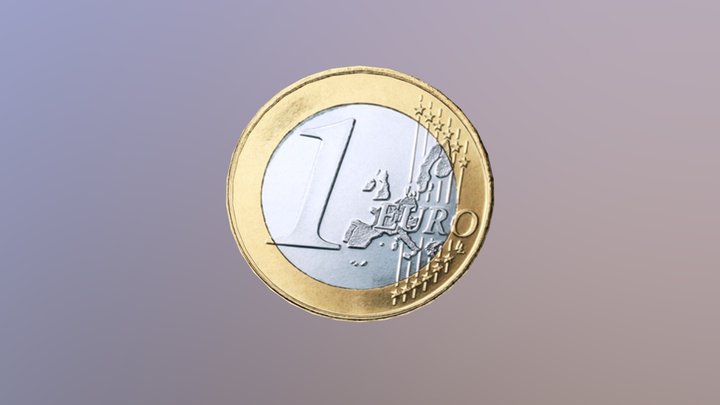 1 Euro Coin 3D Model