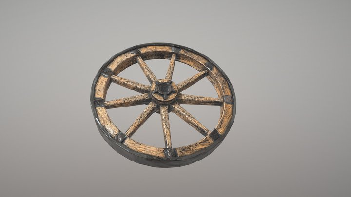 Bullock Cart Wheel 3D Model