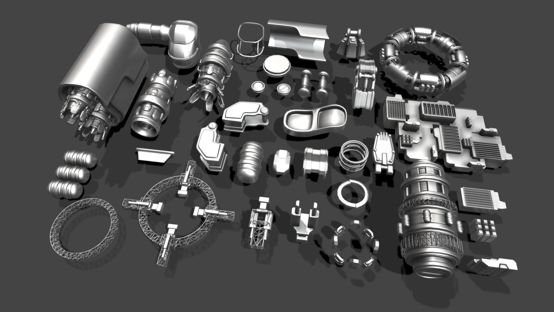 Spaceship Parts Asset Pack Buy Royalty Free 3D Model By Framestock 