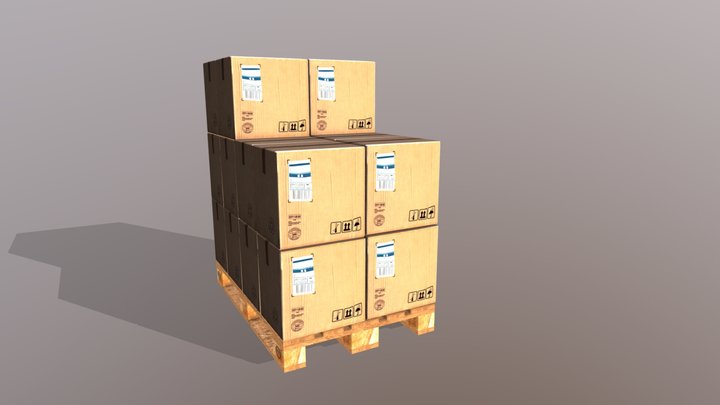 Pallet with boxes 3D Model