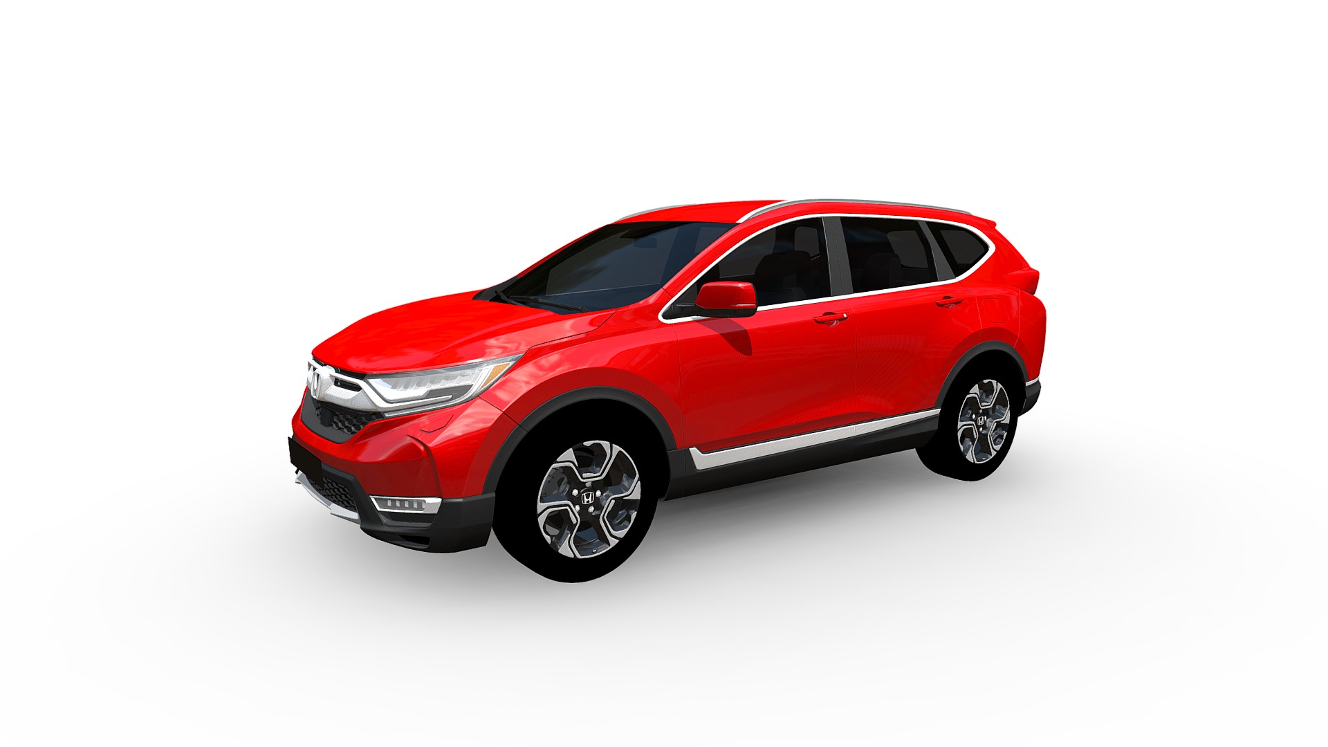 3D model Honda CR-V 2019 - This is a 3D model of the Honda CR-V 2019. The 3D model is about a red car with a white background.