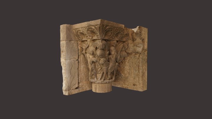 Capitel Catedral de Jaca - La burra de Balaam 3D Model