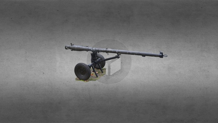 Cañón Czekalski utilizado en Malvinas 3D Model