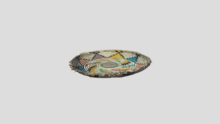 Colorful Woven Moroccan Basket tboge 3D Model