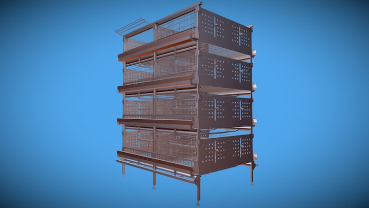 Молодняк клетка 4 яруса 3D Model