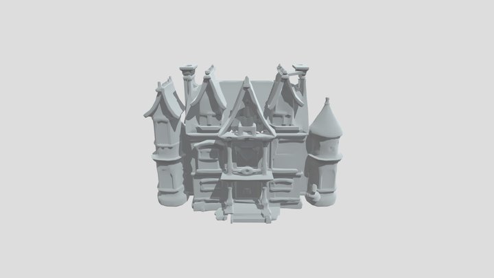 Cartoon haunted mansion exterior 3D Model