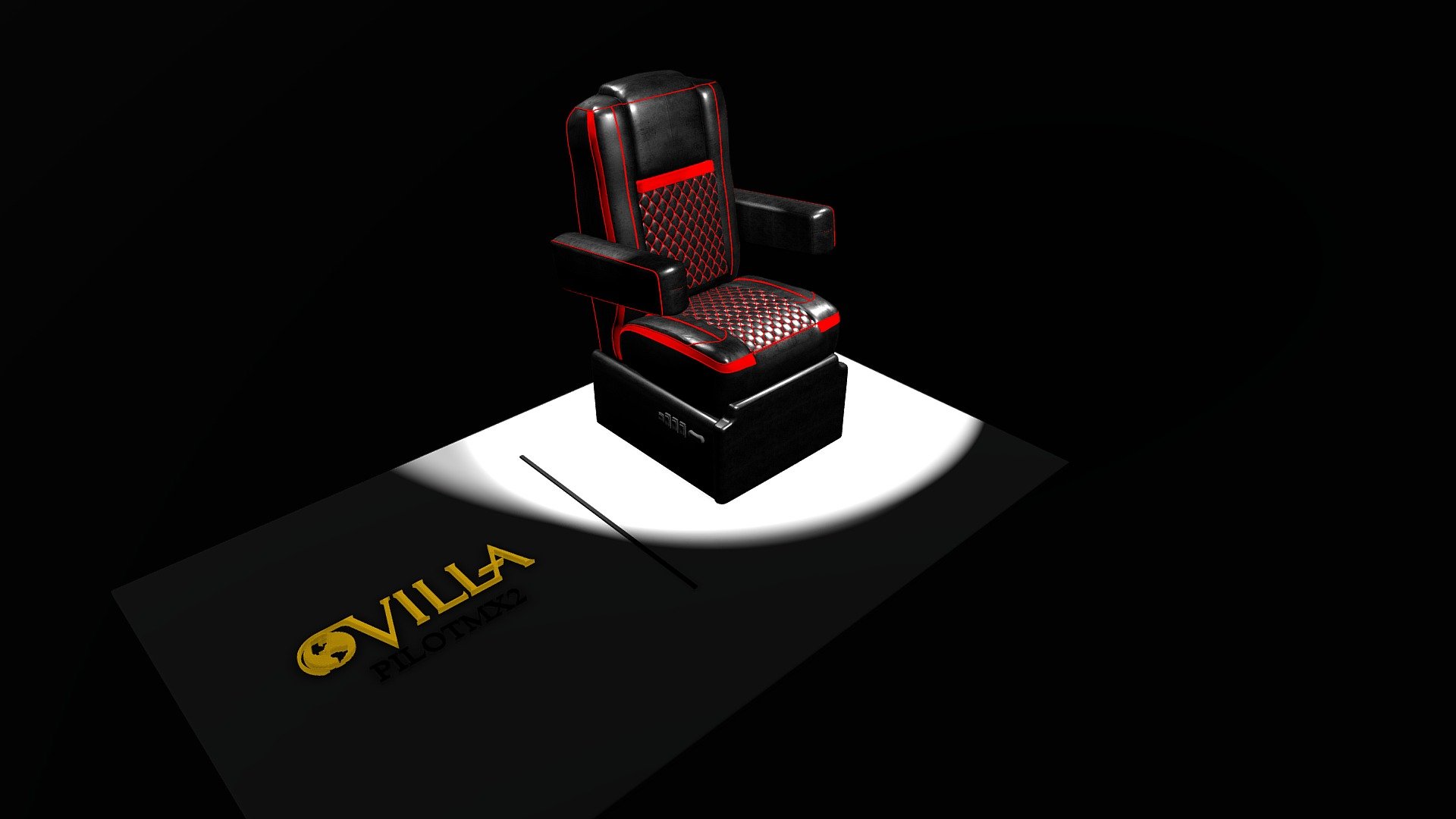 PILOTMX2 2PT CAB SEAT WITH LED WELTS 3D model by Villa Furniture