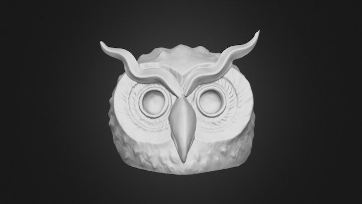 Owl Head Sculpture 3D Model