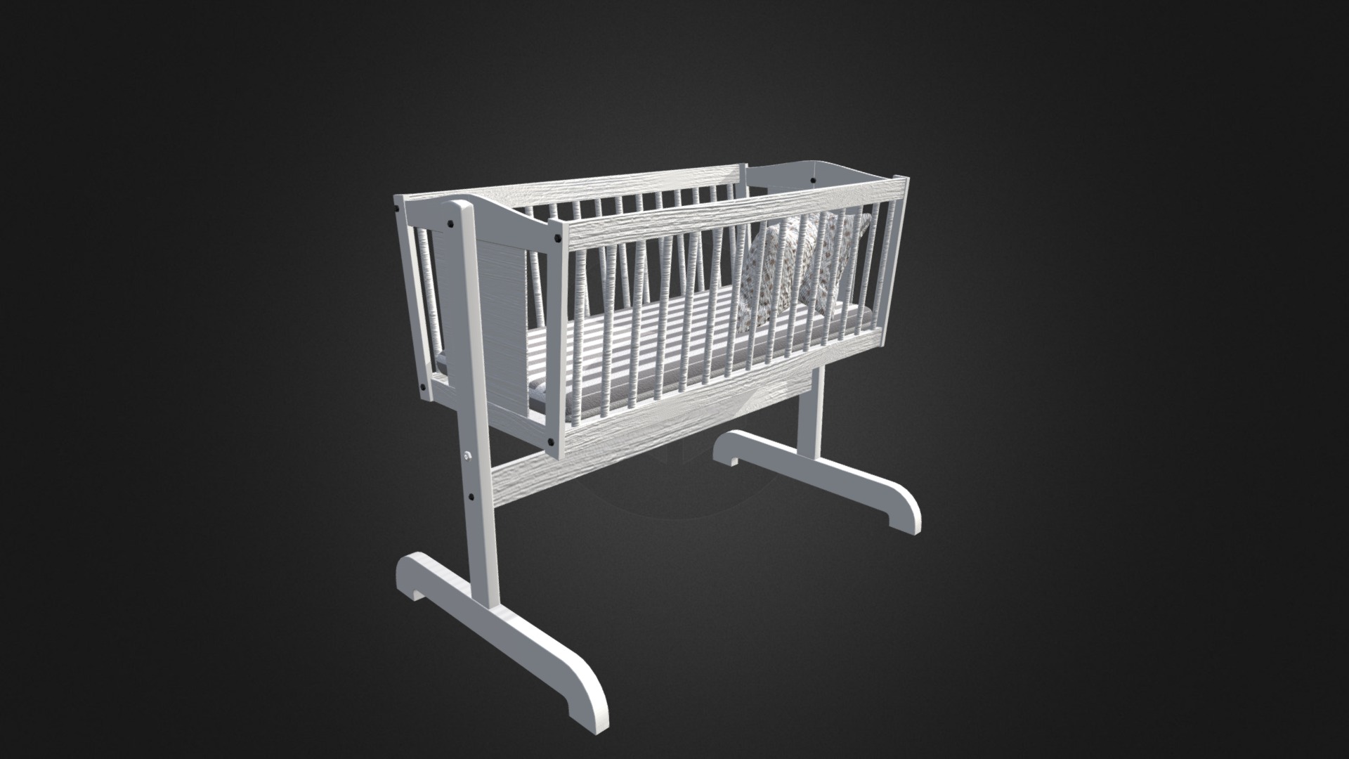 3D model White Cradle - This is a 3D model of the White Cradle. The 3D model is about a white shopping cart.