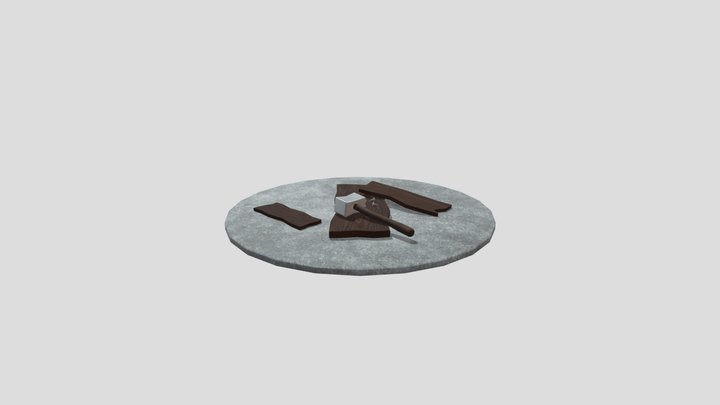 Hammer and wood 3D Model
