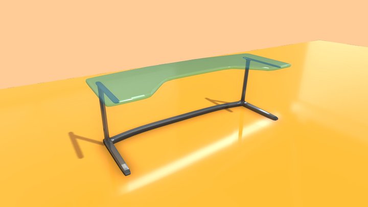 Glass Computer Desk 3D Model