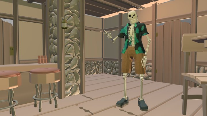Skeleton In a Tavern 3D Model