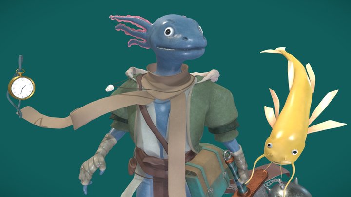 axolotl traveler 3D Model