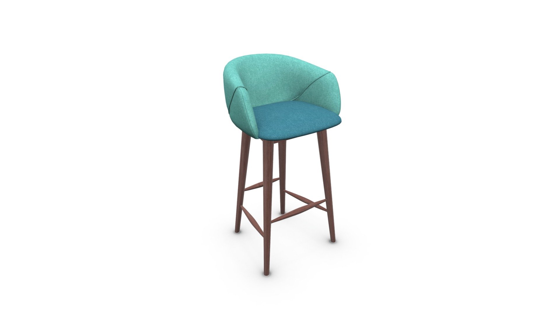 Lule Bar Stool, Mineral Blue and Emerald Green
