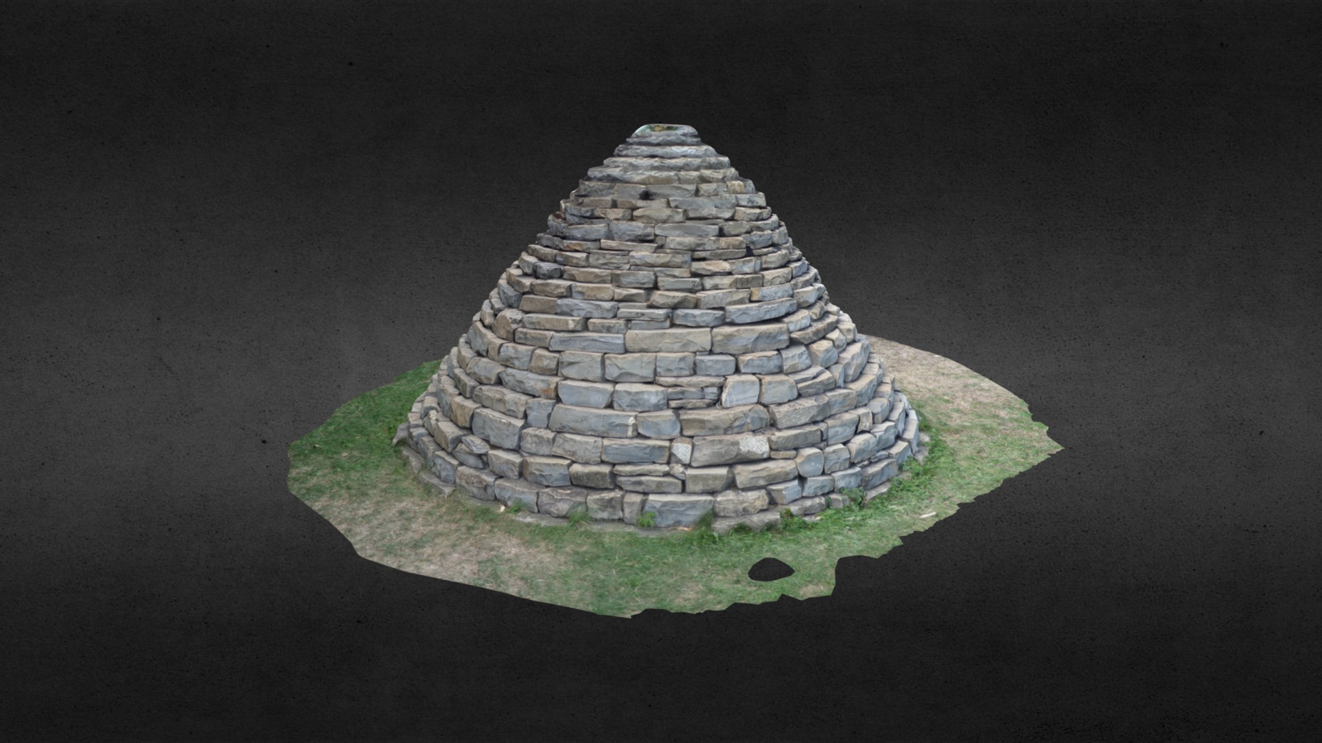 3D model Cairn - This is a 3D model of the Cairn. The 3D model is about a circular object on a surface.