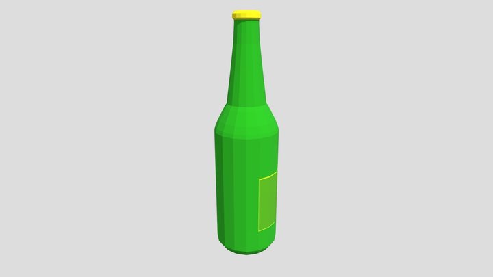 Low Poly Bottle Of Beer