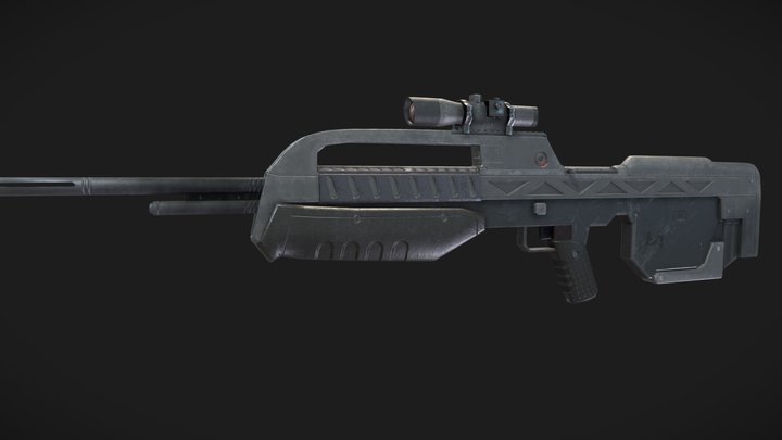 Battle Rifle - Halo 3D Model