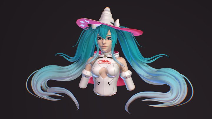 Racing Miku - Textured 3D Model