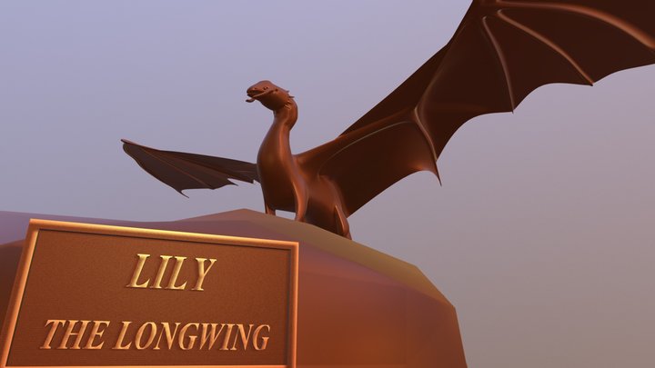 Statue of Lily the longwing dragon 3D Model