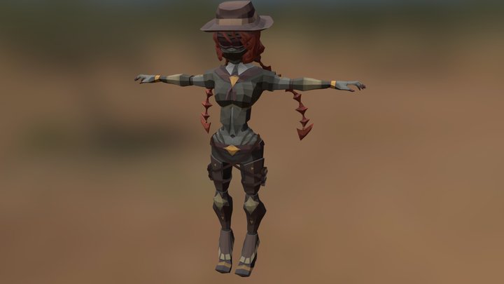 Cowboy Girl 3D Model