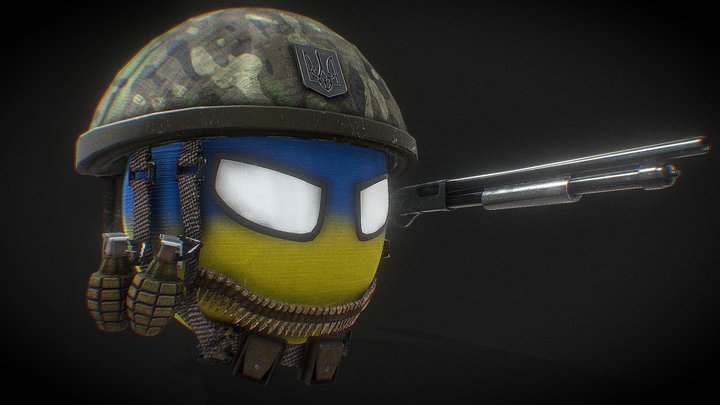 Ukranian country ball 3D Model