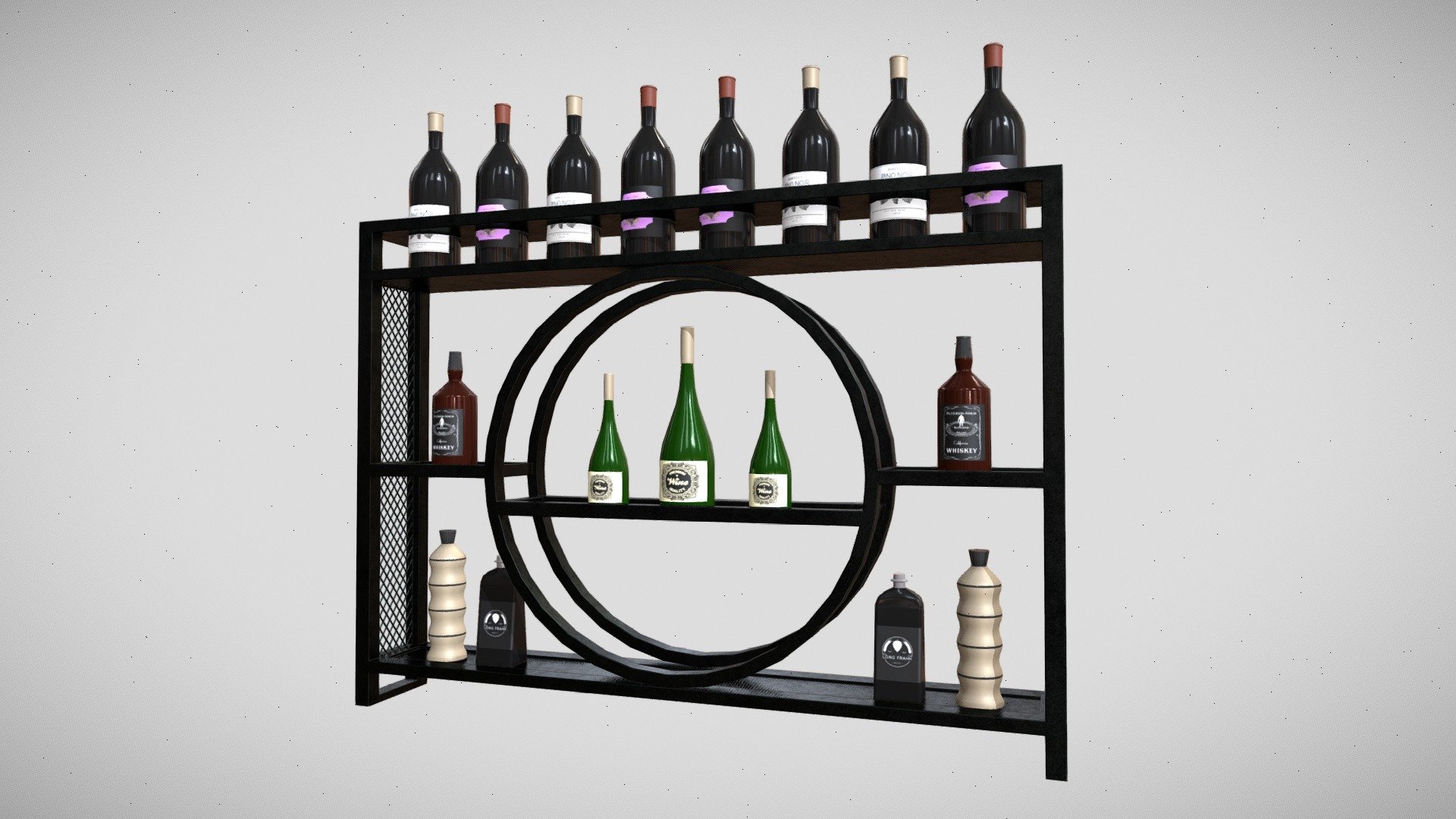 3D Wine Rack - Shelf - Mid Poly - Download Free 3D model by Manix3D ...