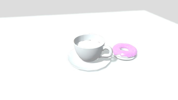 Rosquinha e café 3D Model