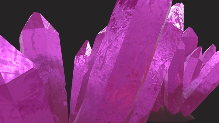 pink crystal_lowpoly 3D Model