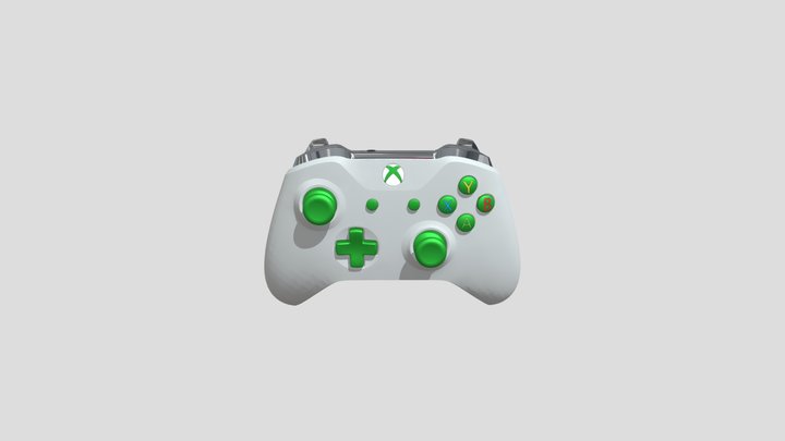 White and Green XBOX Controller