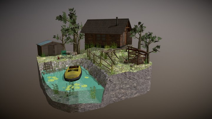 Diorama Forest Loner 3D Model