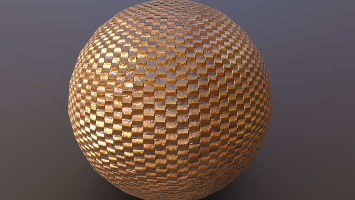 special gold matrial 2K 3D Model