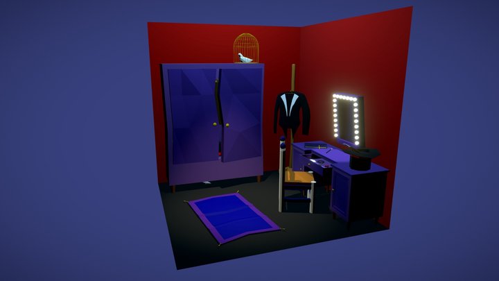 Magician's Dressroom - LowPoly 3D Model