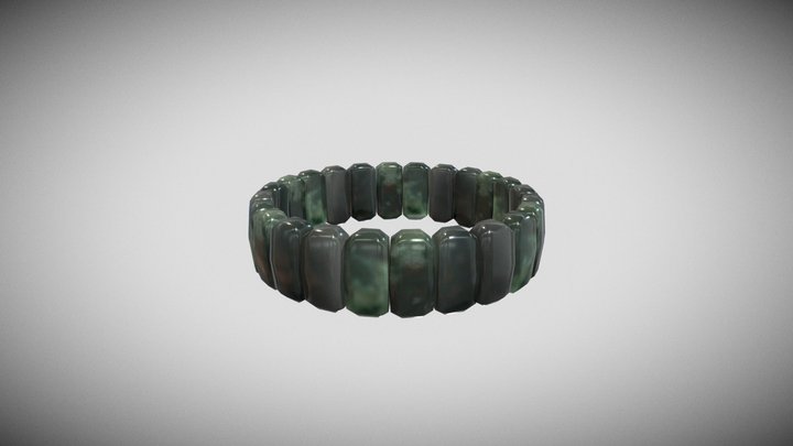 NATURAL MOSS AGATE BRACELET 3D Model