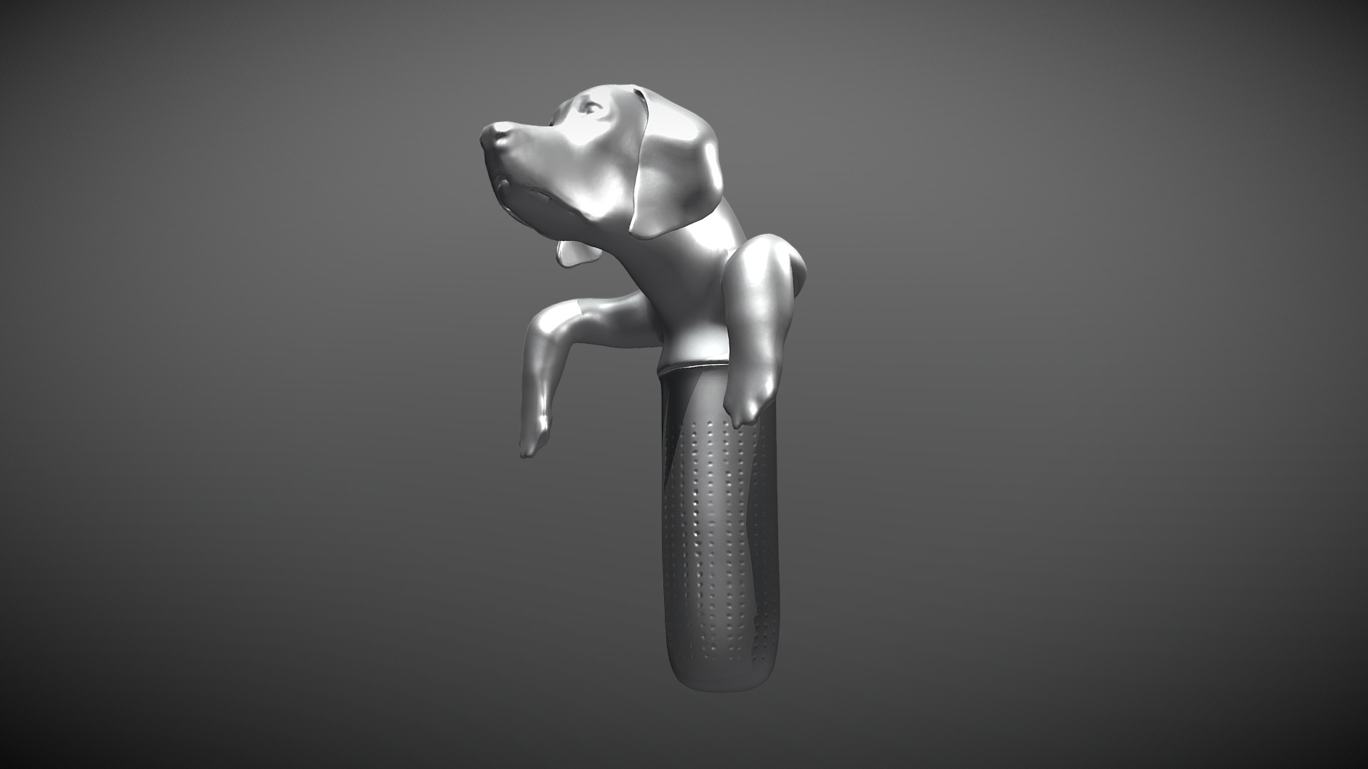 3D model Metal Microphone dog prop – Game ready - This is a 3D model of the Metal Microphone dog prop - Game ready. The 3D model is about a small metal statue.