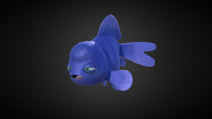Goldfish_Blue_Textured 3D Model
