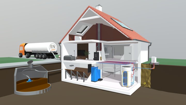 Infografik Pelletheizungen - Was ist was? 3D Model