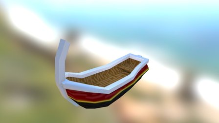 Low Poly Boat. 3D Model