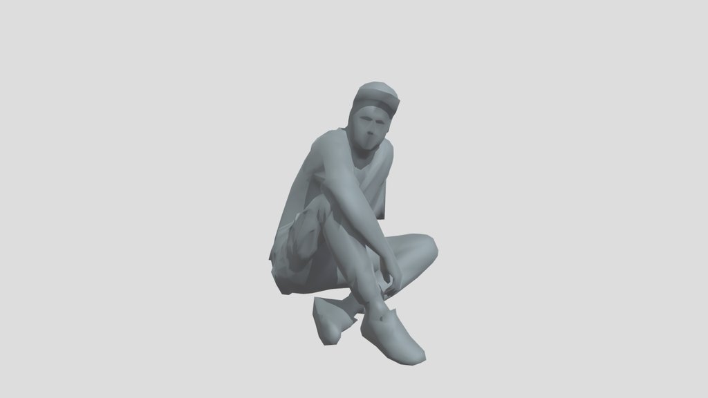 Lowpoly Hobo Sitting