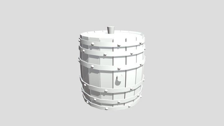 Wooden Barrel 3D Model