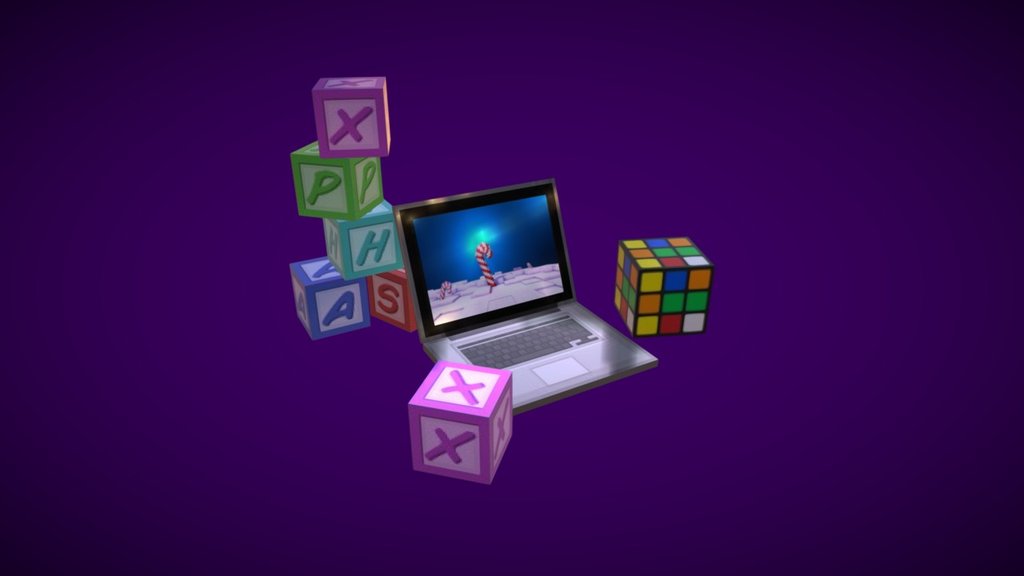 XmasBDcraft laptop and toys